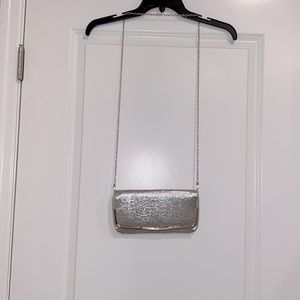 Lulu Townsend Silver sparkling evening clutch bag